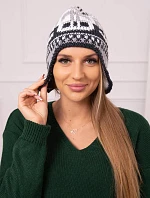 Dámska čiapka Maryla K406 biela+grafitová+tmavo šedá