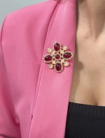 Brošňa Kvetina 2 červená