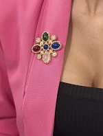 Kvetinová brošňa 2 viacfarebné