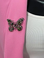 Brošňa Motýľ A-2-21-7 zelené + striebro