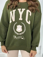 Bavlnená súprava, zateplená mikina + legíny khaki