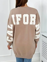 Izolovaná mikina s nápisom California tmavo béžová