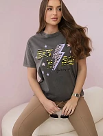 Blúzka z bavlny Rock n roll brown