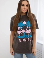 Blúzka z trenej bavlny Miami brown