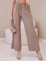 Viskózové nohavice so širokými nohavicami Fango