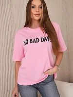 Bavlnená blúzka No Bad Days svetlo ružová