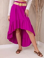 Sukňa s dlhšou zadnou časťou tmavo fialová