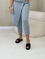 Punto Milano Zimné nohavice s ozdobným zipsom sivé