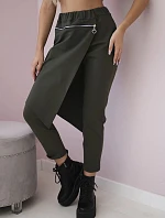 Punto Milano Zimné nohavice s ozdobným zipsom khaki