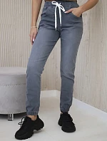 Džínsové nohavice s rebrovaným lemom Graphite