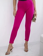 Bavlnené nohavice so zirkónmi na zadných vreckách fuchsiová