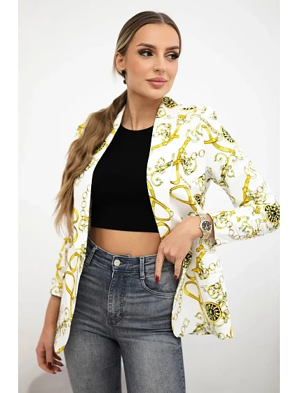 Bavlněná bunda s barevným potiskem model 20770526 - K-Fashion