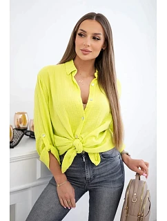 Bavlnená mušelínová košeľa kiwi