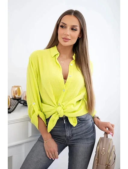 Bavlnená mušelínová košeľa kiwi Bavlnená mušelínová košeľa kiwi