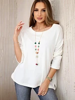 Blúzka s náhrdelníkom ecru