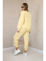 Súprava tepláky + nohavice maslová látka žltá