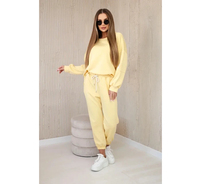 Súprava tepláky + nohavice maslová látka žltá Súprava tepláky + nohavice maslová látka žltá