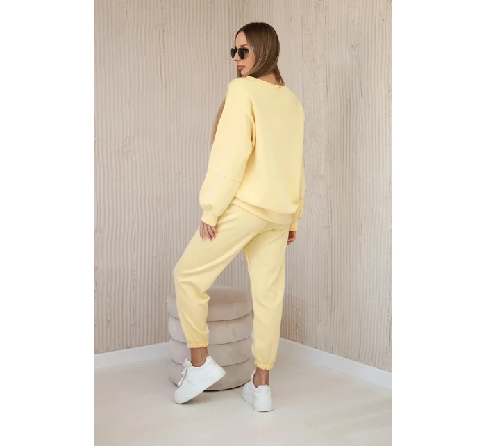Súprava tepláky + nohavice maslová látka žltá Súprava tepláky + nohavice maslová látka žltá