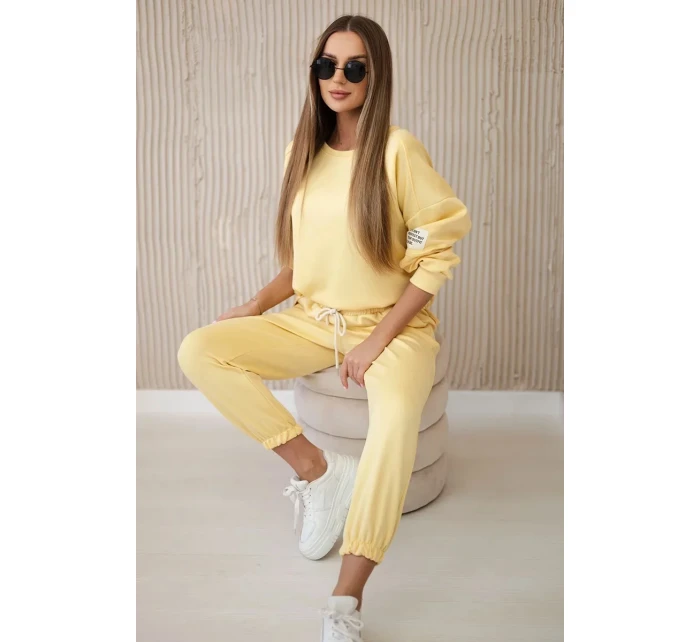 Súprava tepláky + nohavice maslová látka žltá Súprava tepláky + nohavice maslová látka žltá