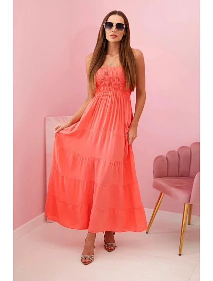 Dámské viskózové šaty s elastickým topem malina