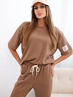 Dámsky viskózový set s krátkym rukávom a ťavími nohavicami