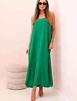 Dlhé šaty bez ramienok zelené