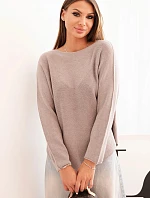 Dámsky viskózový sveter s dlhým rukávom a okrúhlym výstrihom Fango