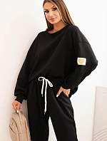 Dámsky maslový set s voľnou mikinou a nohavicami LOVE black