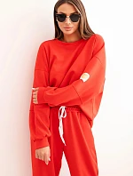 Dámska maslová súprava s voľnou mikinou a nohavicami LOVE red