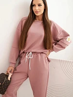 Dámsky maslový set s voľnou mikinou a nohavicami LOVE khaki