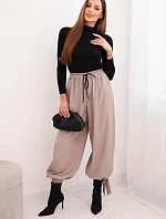 Dámske nohavice so širokými nohavicami a spodným viazaním fango