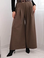 Dámske široké nohavice s opaskom Fango