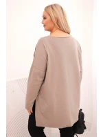 Dámská bavlněná blůza Plus Size asymetrická s dlouhým rukávem fango