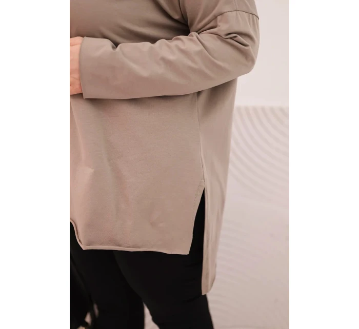 Dámská bavlněná blůza Plus Size asymetrická s dlouhým rukávem fango Dámská bavlněná blůza Plus Size asymetrická s dlouhým rukávem fango