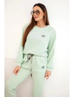 Dámska súprava z viskózy s mikinou a nohavicami butter mint Dámska súprava z viskózy s mikinou a nohavicami butter mint