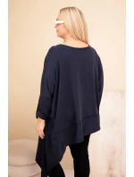 Dámská tunika Plus Size z bavlny s asymetrickým spodním lemem model 21808709 - K-Fashion Dámská tunika Plus Size z bavlny s asymetrickým spodním lemem model 21808709 - K-Fashion