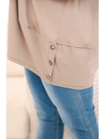 Dámska blúzka v nadmernej veľkosti z bavlny s ozdobnými gombíkmi a vyhrnutými rukávmi fango Dámska blúzka v nadmernej veľkosti z bavlny s ozdobnými gombíkmi a vyhrnutými rukávmi fango