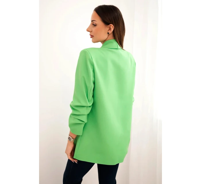 Bunda s klopami elegantná zelená neónová Bunda s klopami elegantná zelená neónová