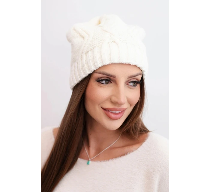 Čiapka s fleecom Sylwia K244 ecru Čiapka s fleecom Sylwia K244 ecru