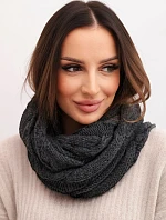 Dámsky pletený vlnený komín mäkký a teplý KN23 graphite