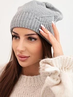Dámska klasická zimná čiapka s jemným vzorom K379 sivá