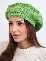 Dámska zimná vlnená čiapka baretka K414 zelená