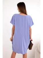 Šaty s vreckami a príveskom fialové