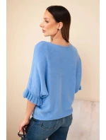 Dámsky netopierí sveter s okrúhlym výstrihom