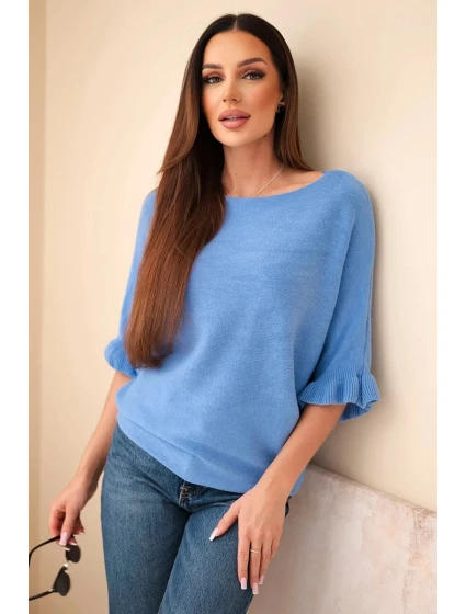 Dámsky netopierí sveter s okrúhlym výstrihom Dámsky netopierí sveter s okrúhlym výstrihom