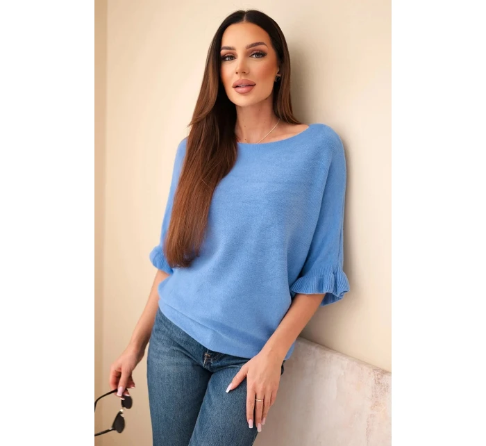 Dámsky netopierí sveter s okrúhlym výstrihom Dámsky netopierí sveter s okrúhlym výstrihom