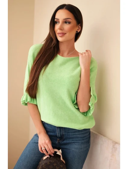 Dámsky sveter typu netopier s okrúhlym výstrihom jablko Dámsky sveter typu netopier s okrúhlym výstrihom jablko