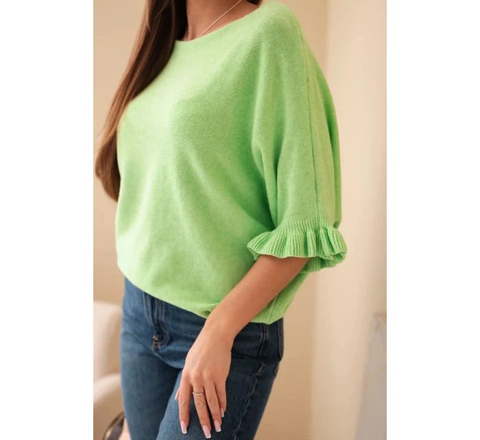 Dámsky sveter typu netopier s okrúhlym výstrihom jablko Dámsky sveter typu netopier s okrúhlym výstrihom jablko