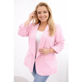 Dámske elegantné Plus veľkosť bunda Sugar Pink