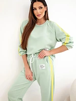 Dámska tepláková súprava Masełko s legínami a voľnou mikinou tmavá mentolová